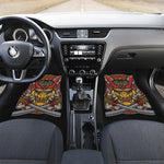 Japanese Samurai Mask Print Front and Back Car Floor Mats