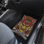 Japanese Samurai Mask Print Front and Back Car Floor Mats