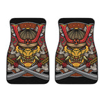 Japanese Samurai Mask Print Front Car Floor Mats