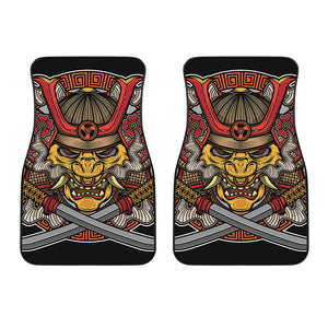 Japanese Samurai Mask Print Front Car Floor Mats