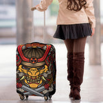 Japanese Samurai Mask Print Luggage Cover