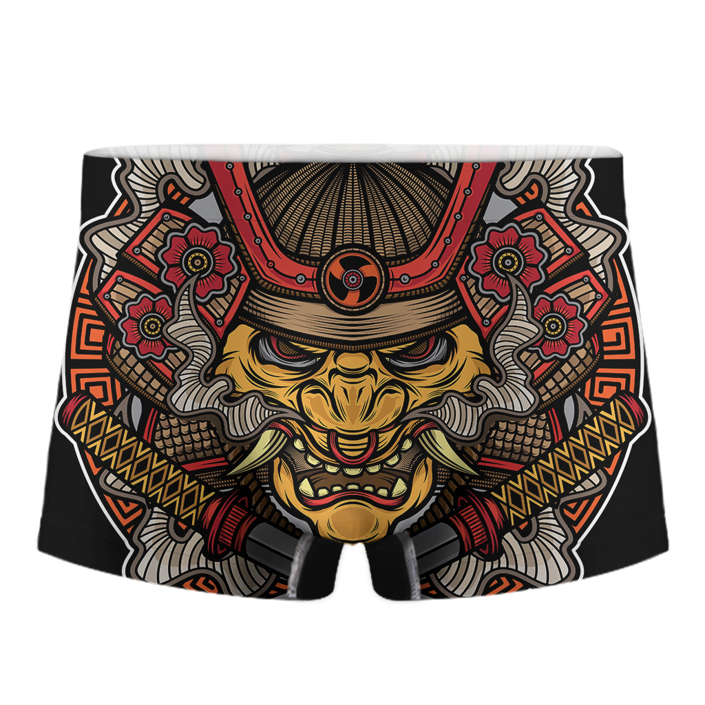 Japanese Samurai Mask Print Men's Boxer Briefs