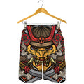 Japanese Samurai Mask Print Men's Shorts