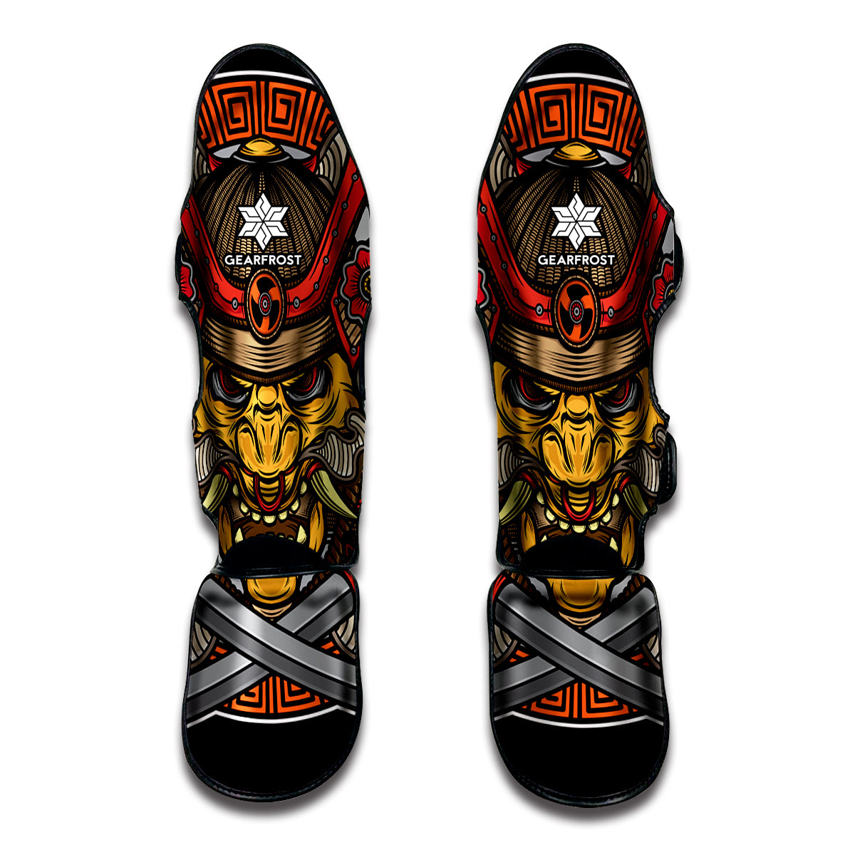 Japanese Samurai Mask Print Muay Thai Shin Guard