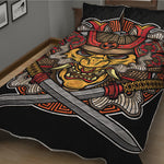 Japanese Samurai Mask Print Quilt Bed Set