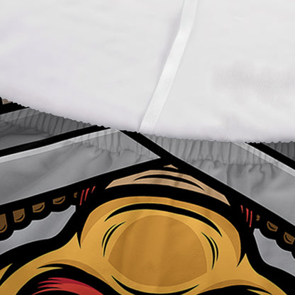 Japanese Samurai Mask Print Sofa Cover