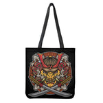 Japanese Samurai Mask Print Tote Bag