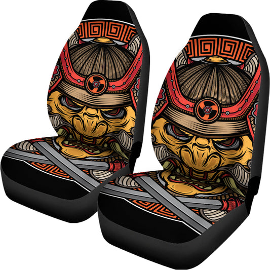 Japanese Samurai Mask Print Universal Fit Car Seat Covers