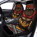 Japanese Samurai Mask Print Universal Fit Car Seat Covers