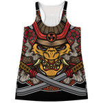 Japanese Samurai Mask Print Women's Racerback Tank Top