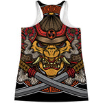 Japanese Samurai Mask Print Women's Racerback Tank Top