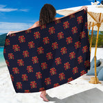 Japanese Samurai Pattern Print Beach Sarong Wrap