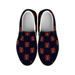 Japanese Samurai Pattern Print Black Slip On Shoes