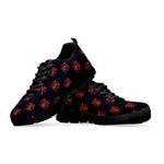 Japanese Samurai Pattern Print Black Sneakers