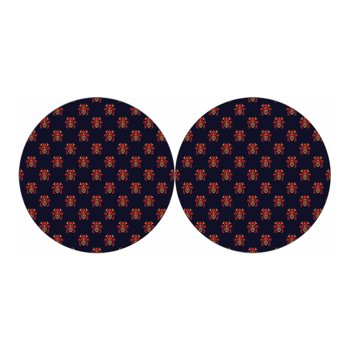 Japanese Samurai Pattern Print Car Coasters