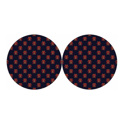 Japanese Samurai Pattern Print Car Coasters