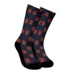 Japanese Samurai Pattern Print Crew Socks