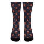 Japanese Samurai Pattern Print Crew Socks