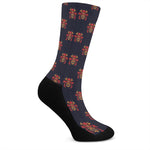Japanese Samurai Pattern Print Crew Socks