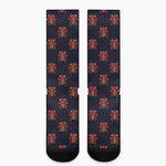 Japanese Samurai Pattern Print Crew Socks
