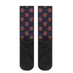Japanese Samurai Pattern Print Crew Socks