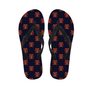 Japanese Samurai Pattern Print Flip Flops