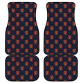 Japanese Samurai Pattern Print Front and Back Car Floor Mats