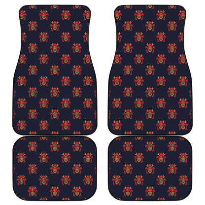 Japanese Samurai Pattern Print Front and Back Car Floor Mats