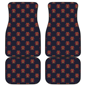 Japanese Samurai Pattern Print Front and Back Car Floor Mats