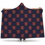 Japanese Samurai Pattern Print Hooded Blanket