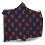Japanese Samurai Pattern Print Hooded Blanket