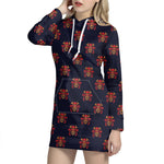 Japanese Samurai Pattern Print Hoodie Dress