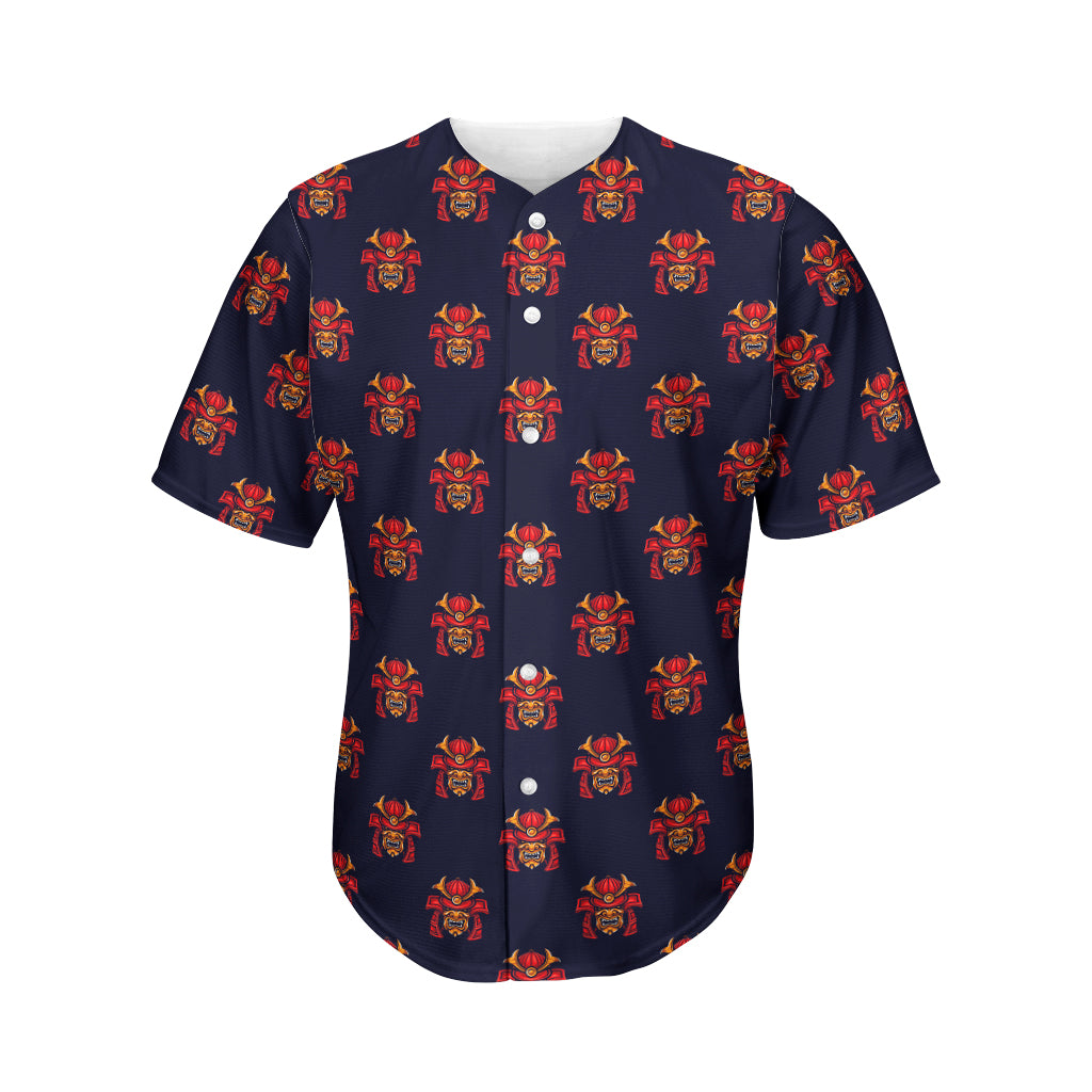 Japanese Samurai Pattern Print Men's Baseball Jersey