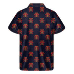 Japanese Samurai Pattern Print Men's Short Sleeve Shirt