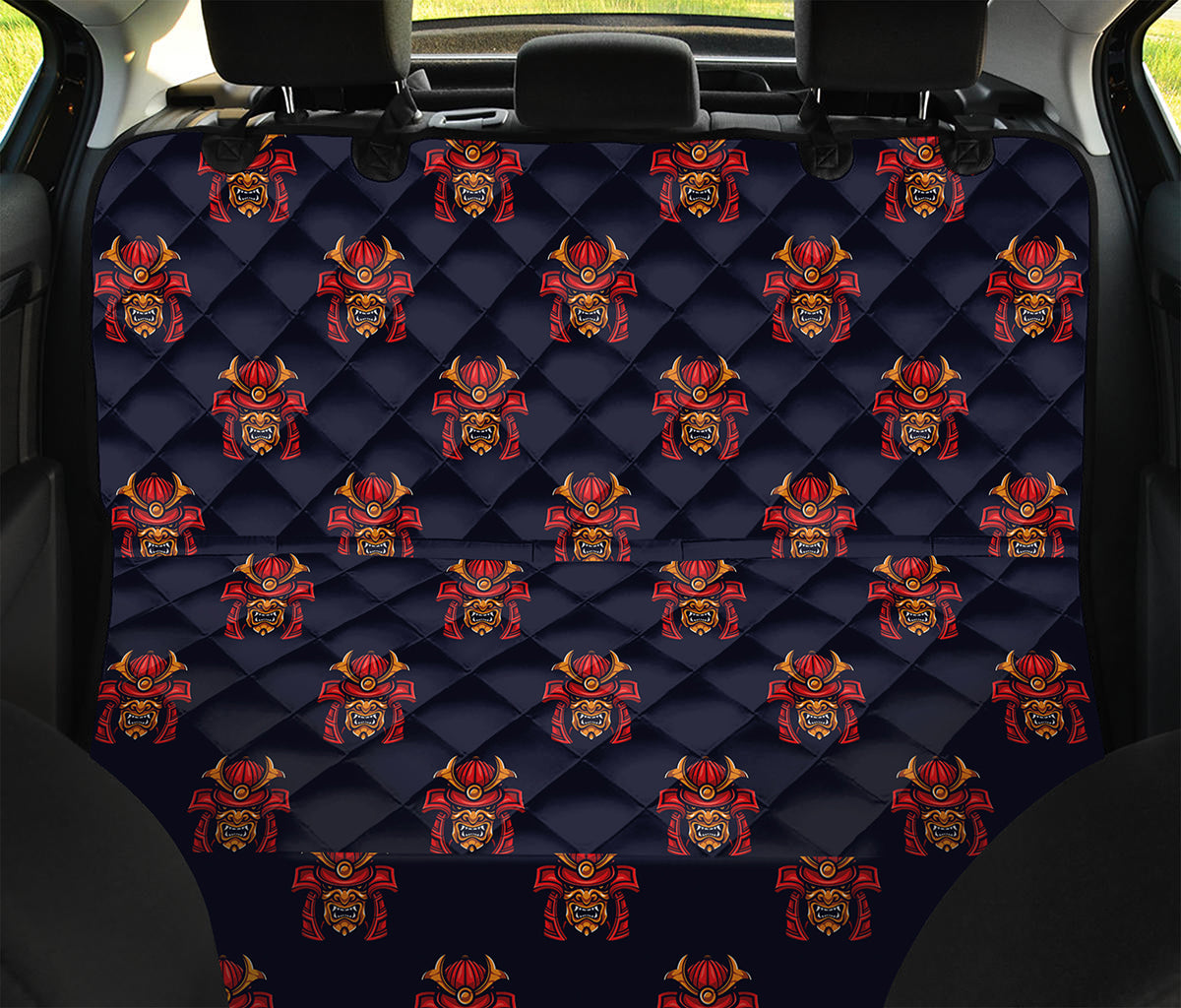 Japanese Samurai Pattern Print Pet Car Back Seat Cover