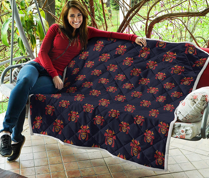 Japanese Samurai Pattern Print Quilt