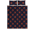 Japanese Samurai Pattern Print Quilt Bed Set