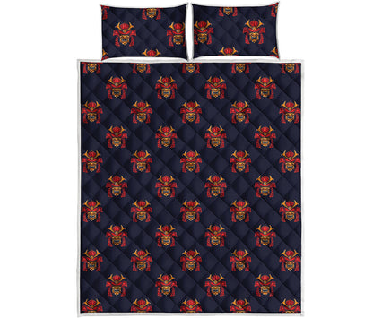 Japanese Samurai Pattern Print Quilt Bed Set