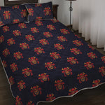 Japanese Samurai Pattern Print Quilt Bed Set