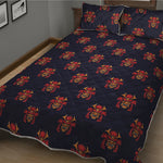 Japanese Samurai Pattern Print Quilt Bed Set