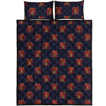 Japanese Samurai Pattern Print Quilt Bed Set