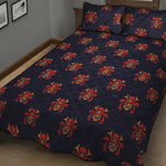 Japanese Samurai Pattern Print Quilt Bed Set