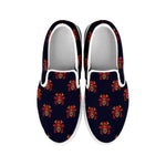 Japanese Samurai Pattern Print White Slip On Shoes