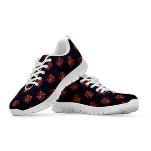 Japanese Samurai Pattern Print White Sneakers