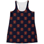 Japanese Samurai Pattern Print Women's Racerback Tank Top