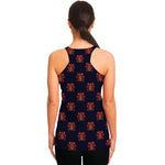 Japanese Samurai Pattern Print Women's Racerback Tank Top