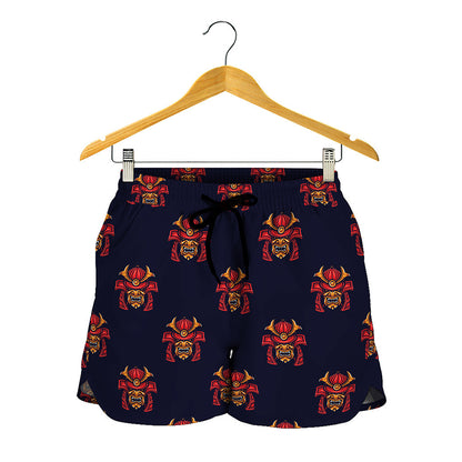 Japanese Samurai Pattern Print Women's Shorts