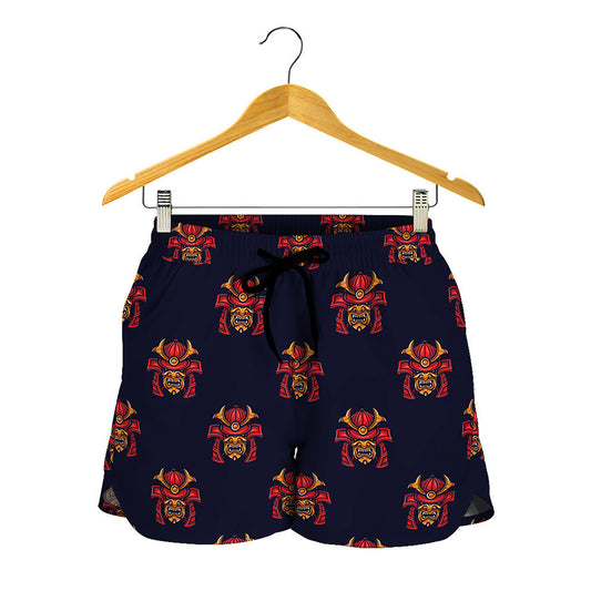 Japanese Samurai Pattern Print Women's Shorts