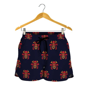 Japanese Samurai Pattern Print Women's Shorts