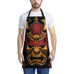 Japanese Samurai Warrior Mask Print Apron